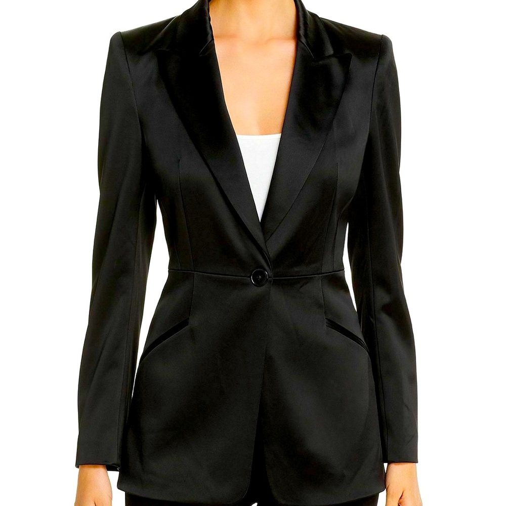 Elie Tahari Black silk blazer